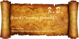 Karácsony Dezső névjegykártya