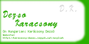 dezso karacsony business card